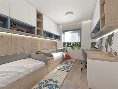 Detská izba rozdelená na dve zóny