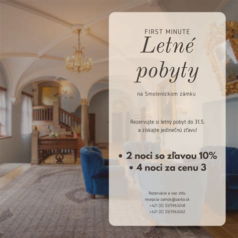 Interiér apartmánu na Smolenickom zámku