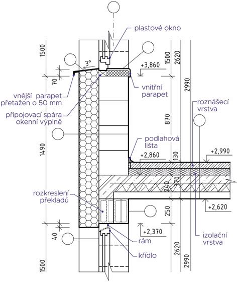Detail technického výkresu stavebnej časti