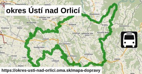 Mapa okresu Ústí nad Orlicí
