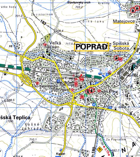 mapa mesta Poprad s vyznačenou ulicou Novomeského