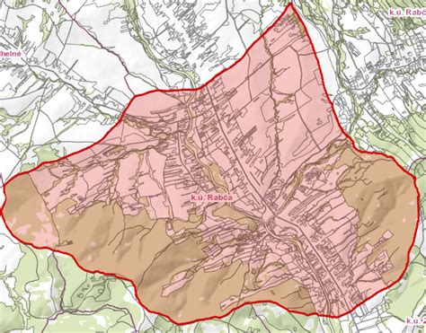 Mapa obce Rabča s vyznačenými lokalitami