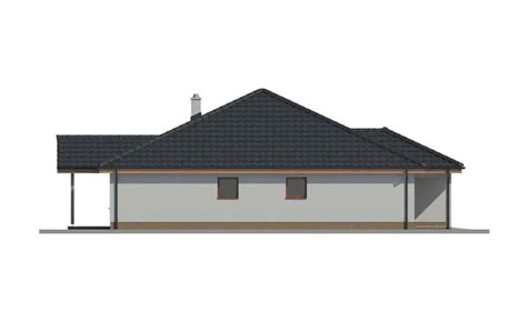 Render bungalovu s nízkym sklonom strechy