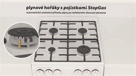Detail plynového sporáka s bezpečnostnými prvkami