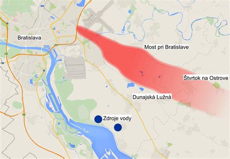 Mapa možných sídiel spoločnosti v Bratislave