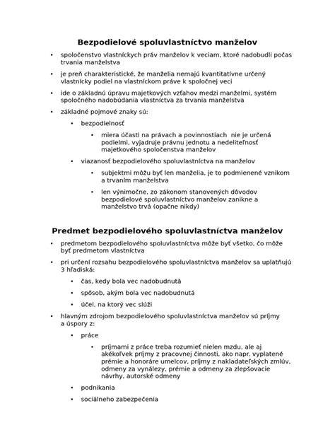 Ilustrácia bezpodielového spoluvlastníctva