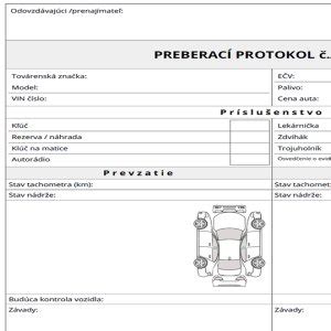 Diagram znázorňujúci tok finančných prostriedkov a dokumentov pri prenájme súkromného vozidla právnickej osobe.