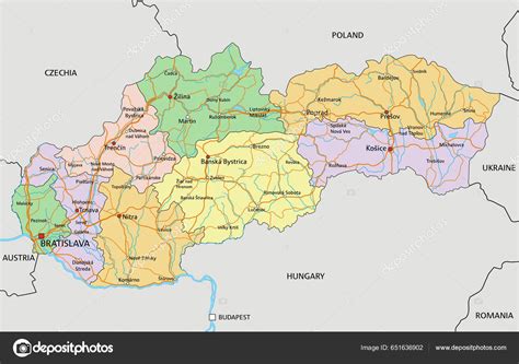Mapa Slovenska s vyznačenými Krivanmi a okolitými oblasťami