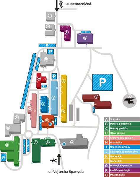Mapa areálu štadióna MFK Ružomberok s vyznačenými vstupmi a pokladňami