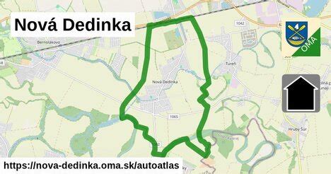 Mapa obce Nová Dedinka s vyznačenou polohou voči Bratislave a Sencu
