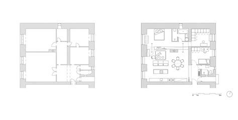Pôdorysy pred a po rekonštrukcii dvojpodlažného rodinného domu