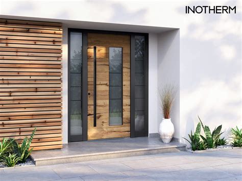 moderné vchodové dvere s drevenou textúrou