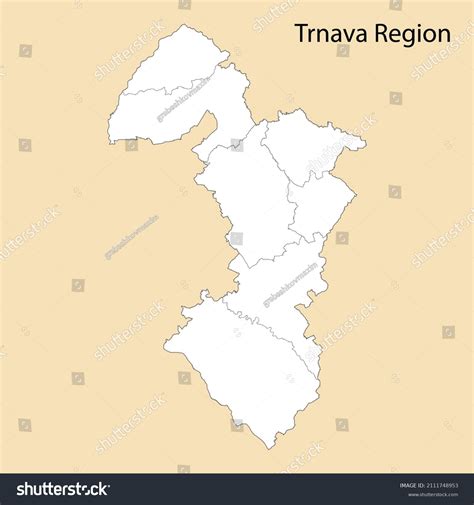 Map of Trnava region with surrounding villages