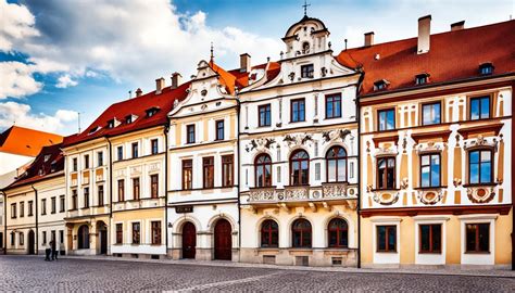 Trnava city skyline with historical buildings