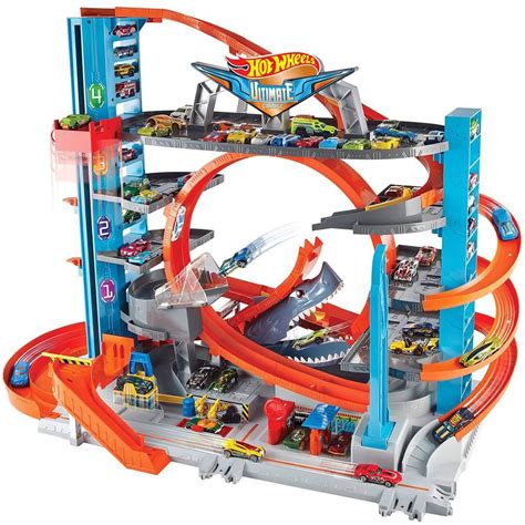 Ilustrácia Hot Wheels Super Ultimátnej Mega Garáže s autíčkami a lietadlom