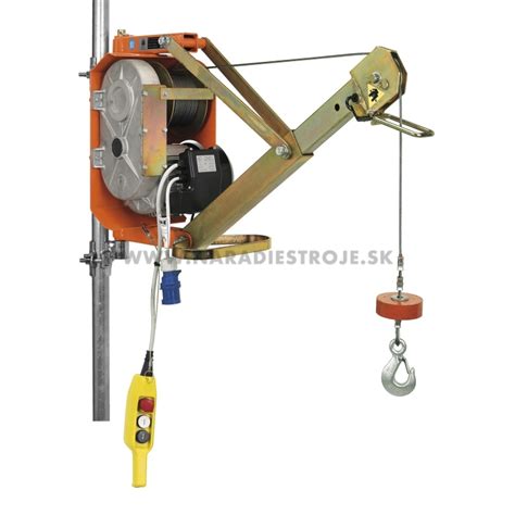 Elektrický vrátok so stavebným materiálom