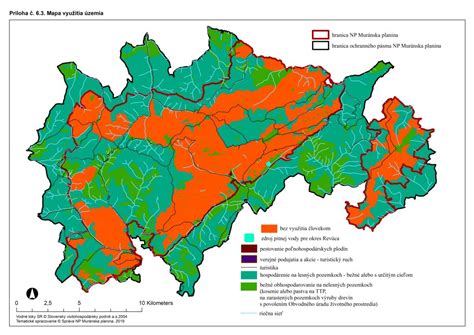 Mapa Národného parku Muránska planina s vyznačenou oblasťou Predná Hora
