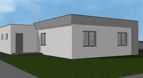 Pohľad na modernú budovu s plochou strechou a výraznou atikou