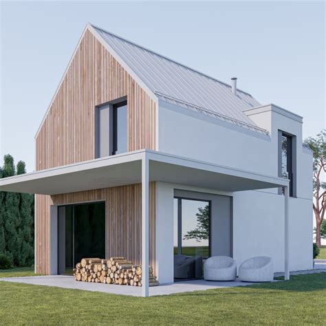 vizualizácia montovaného drevodomu