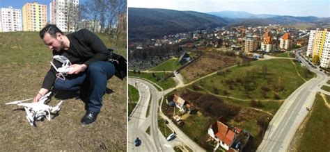 Obr. 4 Fotenie lokality dronom pre simuláciu výhľadov z objektu