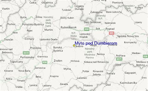 Mapa obce Mýto pod Ďumbierom a okolie