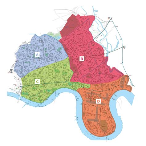 Map of Martin with parking zones highlighted