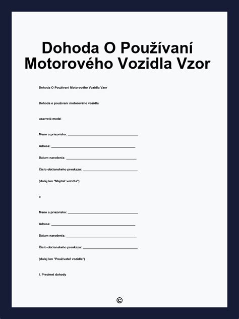 dohoda o nájme