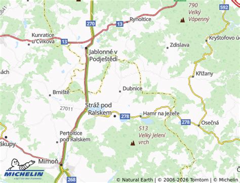 Mapa Novej Dubnice s vyznačenou lokalitou Medové lúky