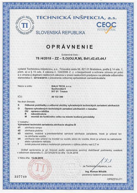 Diagram znázorňujúci proces posudzovania technického zariadenia