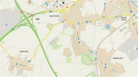 Mapa okolia Bieleho Kostola s vyznačenou blízkosťou Trnavy