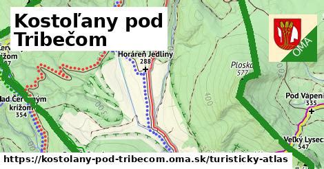 Mapa regiónu Kostoľany pod Tribečom a okolie