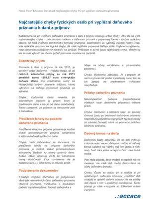 Štruktúra daňového priznania pre príjmy z prenájmu