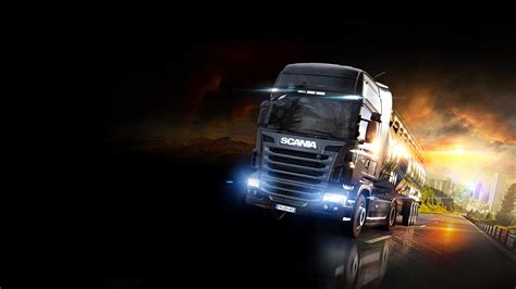 Hráč obsluhujúci volant kamiónu v hre Euro Truck Simulator 2