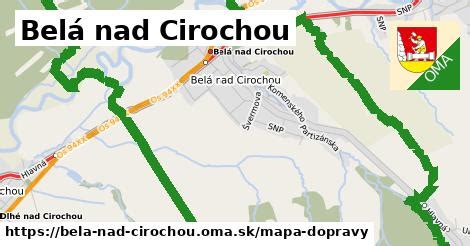 Mapa obce Belá nad Cirochou
