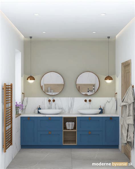 Moderná kúpeľňa s modrými prvkami
