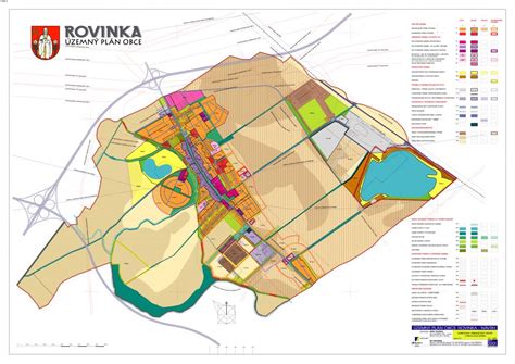 Mapa obce Rovinka s vyznačením hlavných ulíc a dostupnosti do Bratislavy