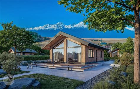 Vizualizácia rodinného domu na stavebnom pozemku s výhľadom na Tatry