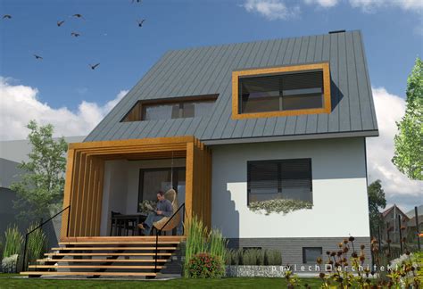 Vizualizácia modernej rodinnej zástavby v Beluši