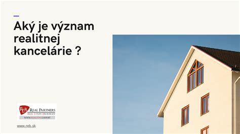 Logo realitnej kancelárie s informáciou o rozsahu služieb