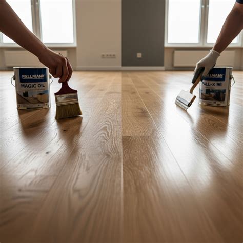 Ukážka rôznych povrchových úprav drevenej podlahy - lak, olej, vosk