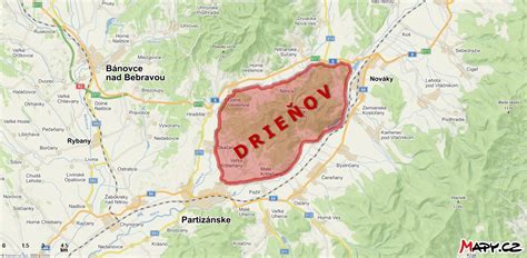 Mapa Strážovských vrchov s vyznačenou Považskou Teplou