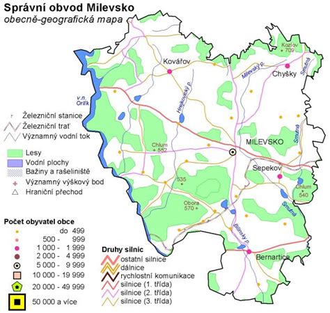 Mapa mesta Milevsko