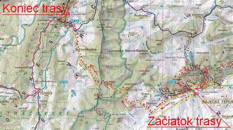 Mapa Rajeckých Teplíc a okolia