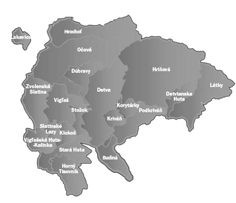 Mapa regiónu Podpoľanie