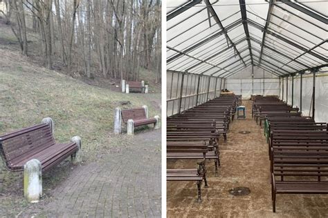Kombinácia priamych a oblúkových lavičiek