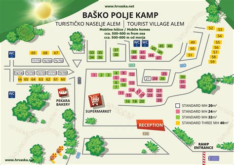 Mapa Makarskej riviéry s vyznačeným Baško Polje