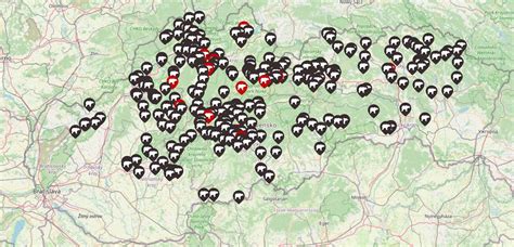 Mapa lesných porastov na Slovensku