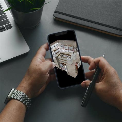 Ilustrácia virtuálnej prehliadky nehnuteľnosti na tablete