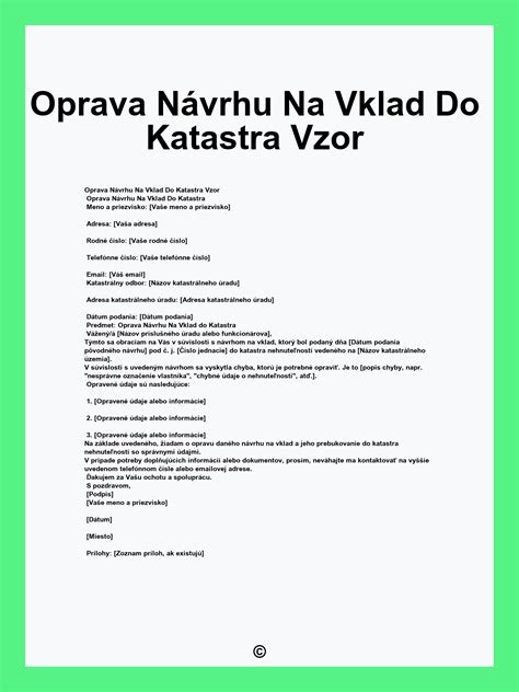 Ukážka vyplnenia návrhu na vklad